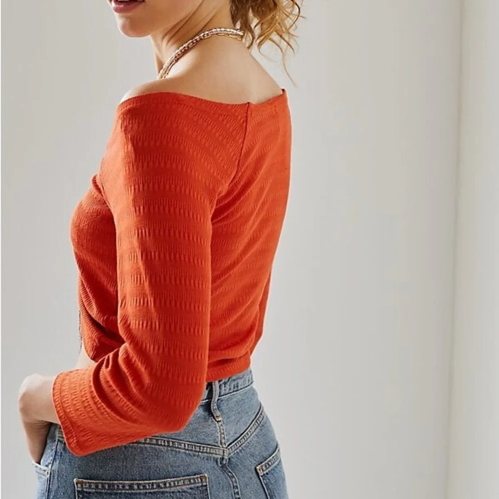 Anthropologie Sabrina Cinched Top size XL orange color